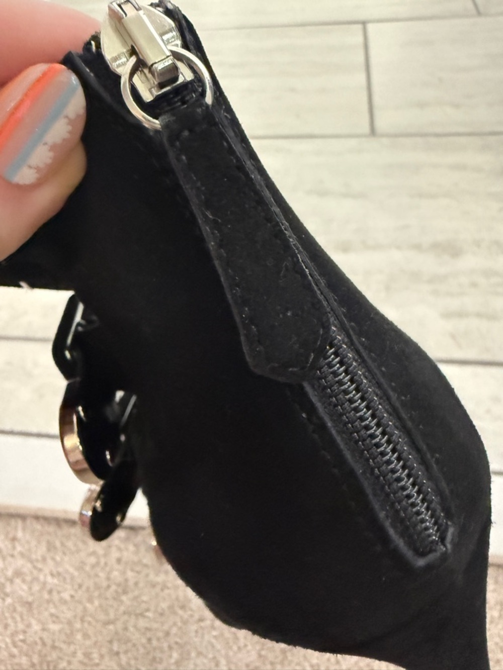 Aquazzura Multi-Buckle Suede Cage Heel | Black Sculptural Stiletto | size 39.5 - Picture 10 of 12